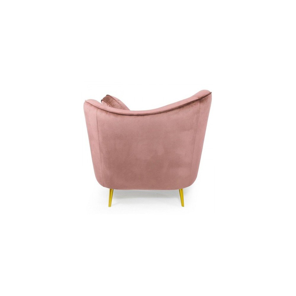 Safari - Sillón estilo clásico terciopelo color rosa bella