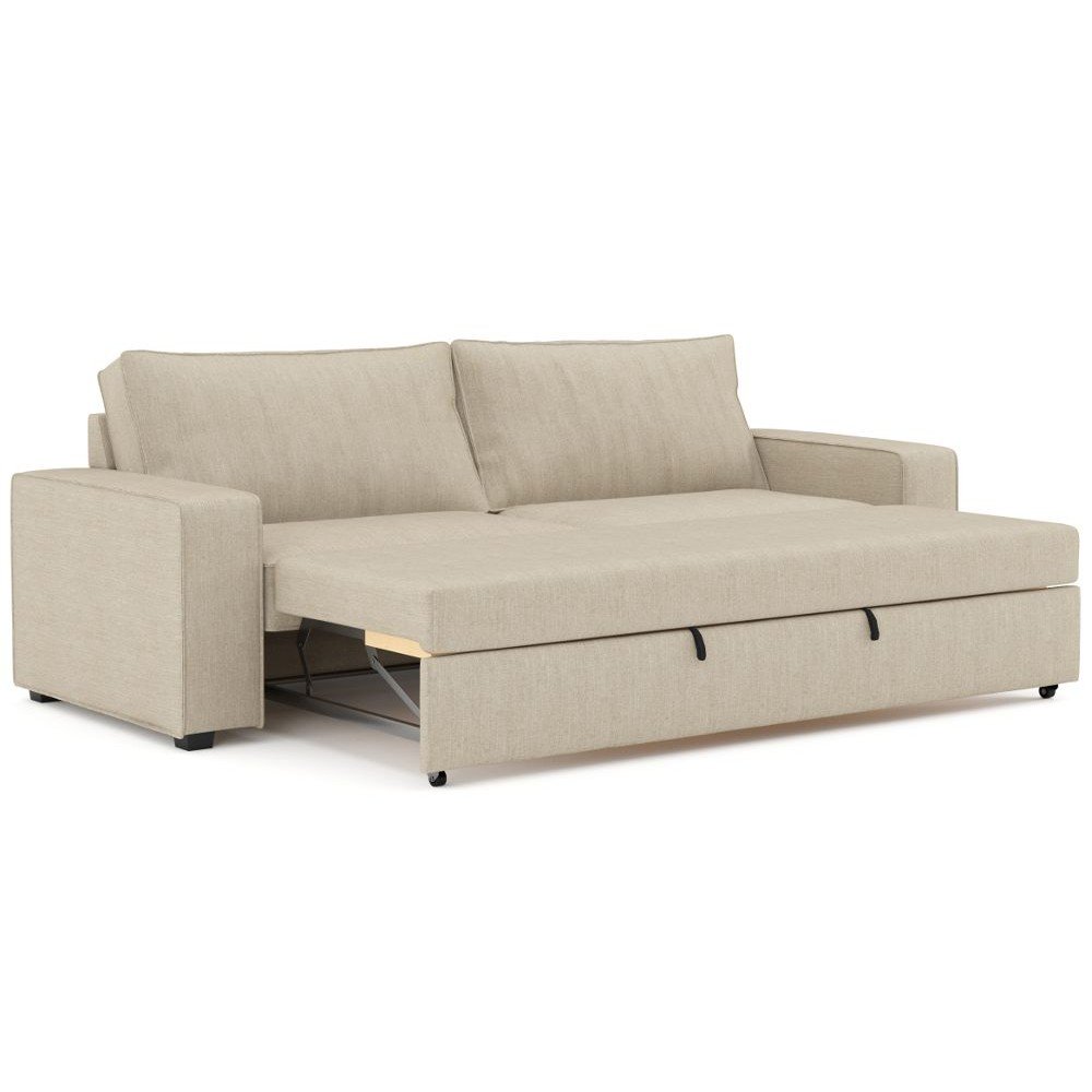 Málaga Sofá cama estilo moderno en tela color biege